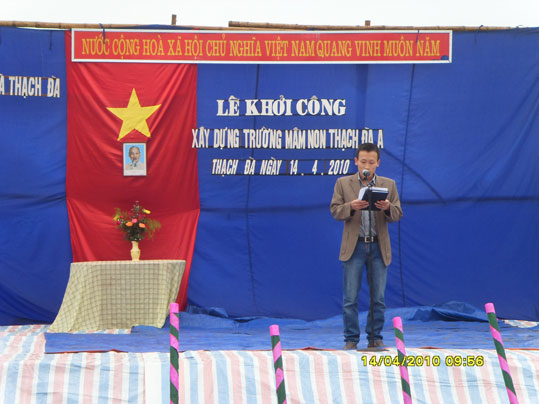 The commencement of Thach Da A pre-school building